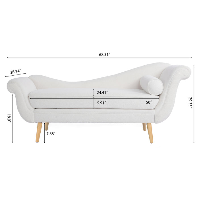 Chaise Lounge with Scroll Arms - White