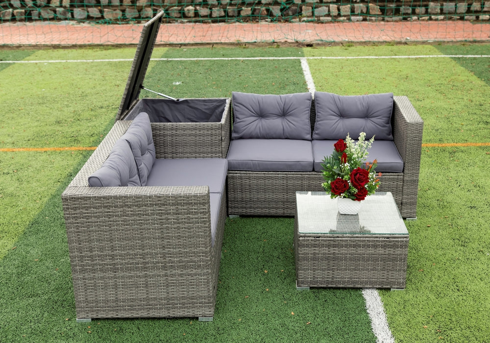 4 Piece Patio Sectional - Grey