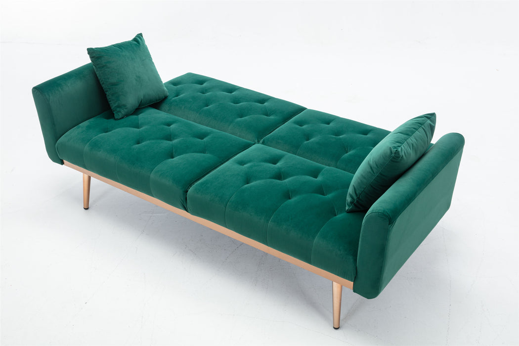 Velvet  couch with metal  feet