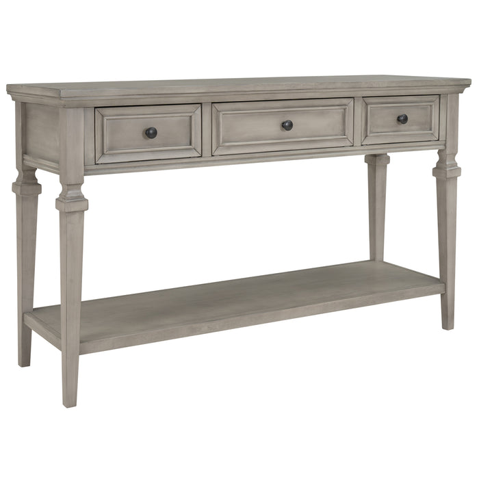 Classic Retro Style Console Table - Brown Wash