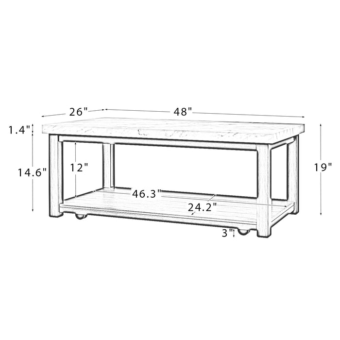 Modern Coffee Table for Living Room - TAN