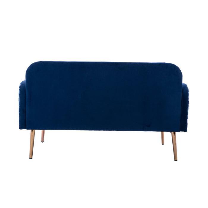 Modern Velvet  Sofa Futon - Navy