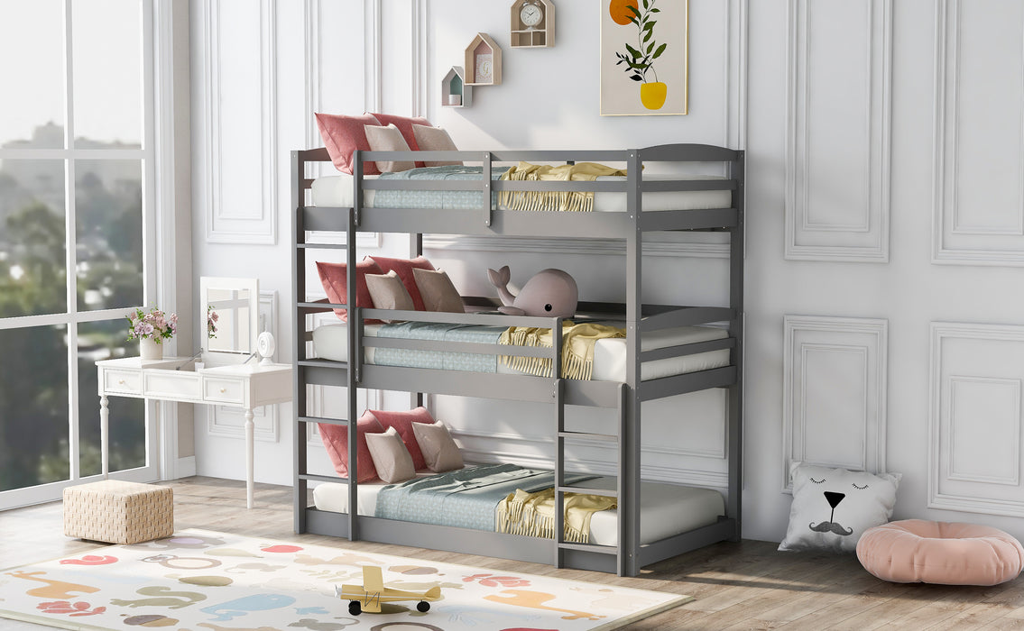 Twin over Twin over Twin Triple Bunk Bed - Gray