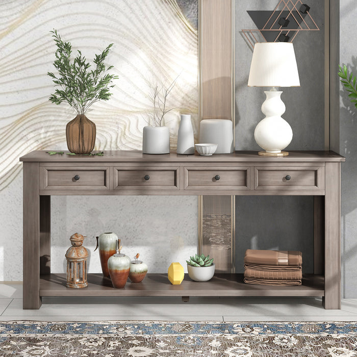 Console Table/Sofa Table with Storage Drawers - Brown Wash