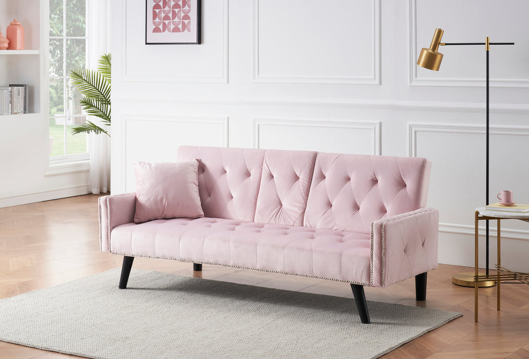 Pink Velvet Sofa Bed