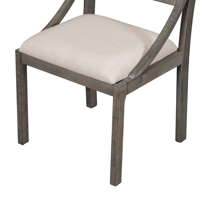 Retro Wood Dining Chairs Set of 2 (Gray)