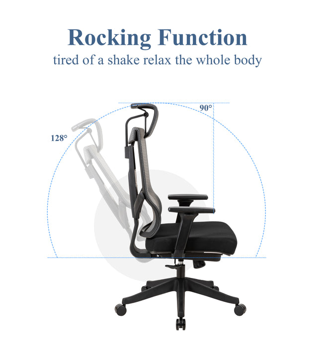 Excusive office chair with headrest and 2D armrest