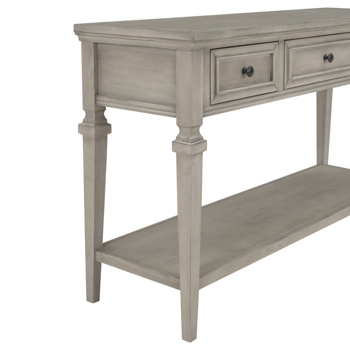 Classic Retro Style Console Table - Brown Wash