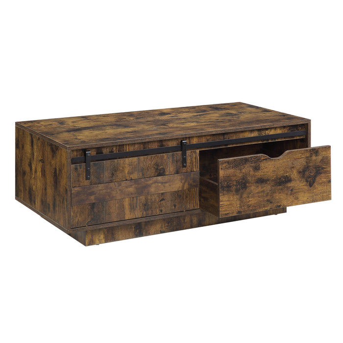 Rustic Oak Finish Coffee Table for living room - Oak