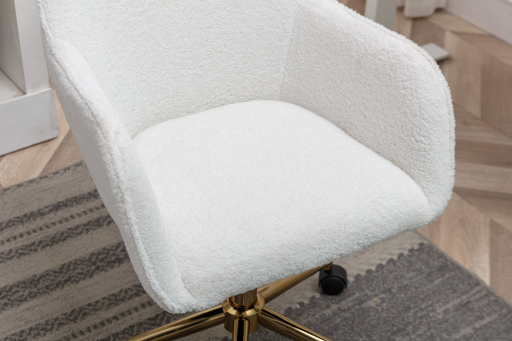 Modern Teddy Fabric Home Office Chair - White