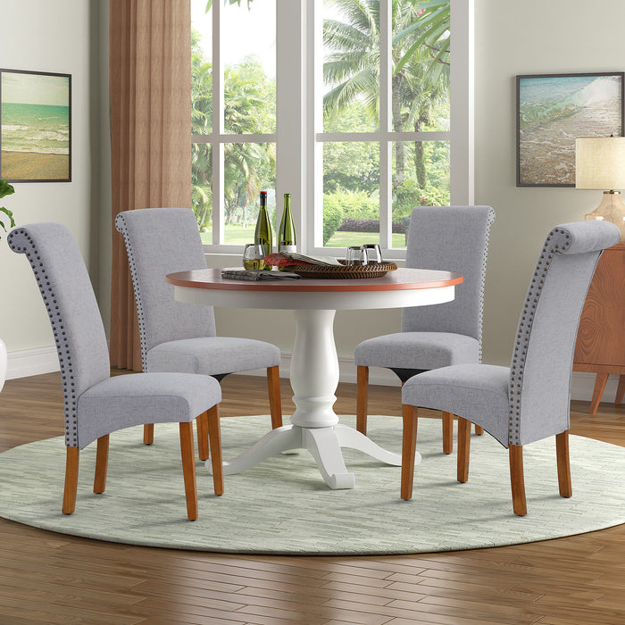 Uphostered  Dining Chairs w/Wood Legs (Set of 2)