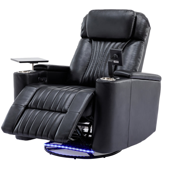 270° Power Swivel Rocker Recliner,Black