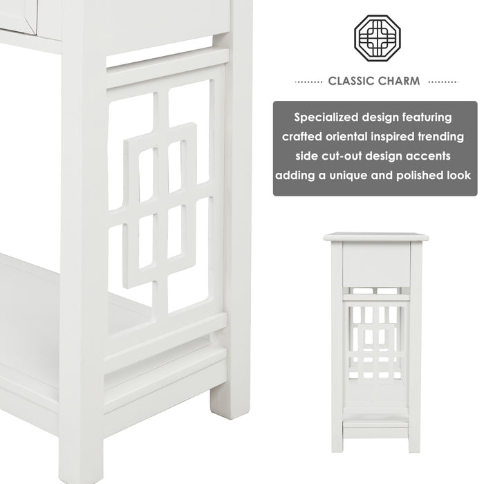 Entryway Accent Sofa Table - White