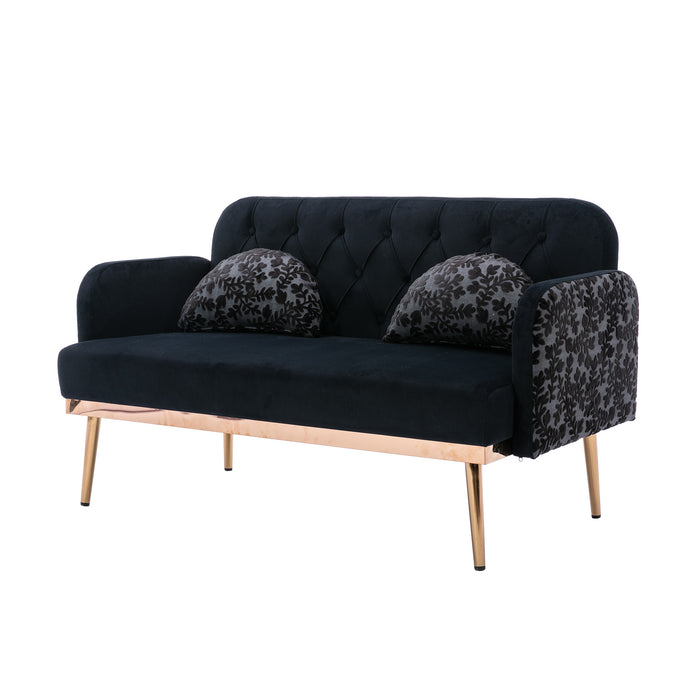 Modern Velvet  Sofa - Black