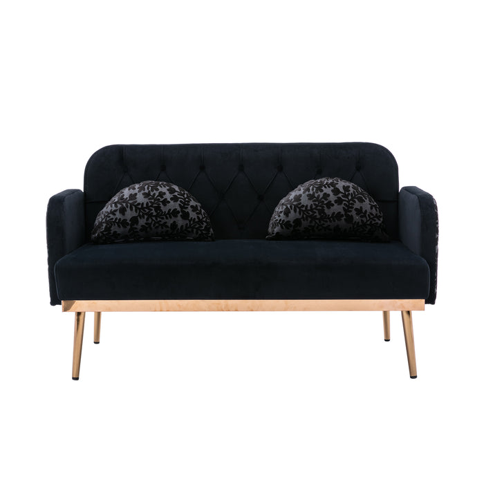 Modern Velvet  Sofa - Black