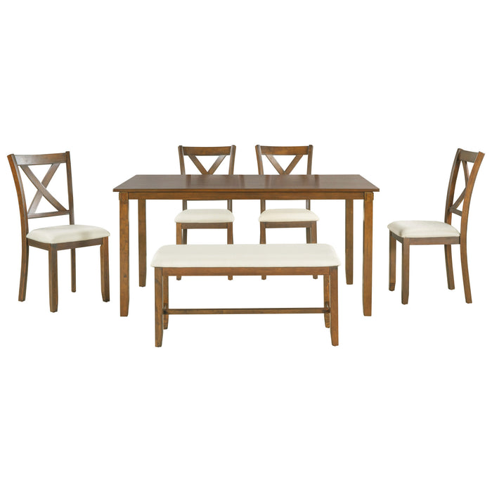 6-Piece Kitchen Dining Table Set - Natural Cherry