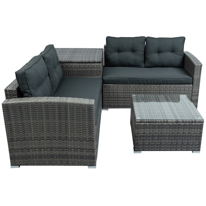 Outdoor Furniture Sofa Set with Large Storage Box