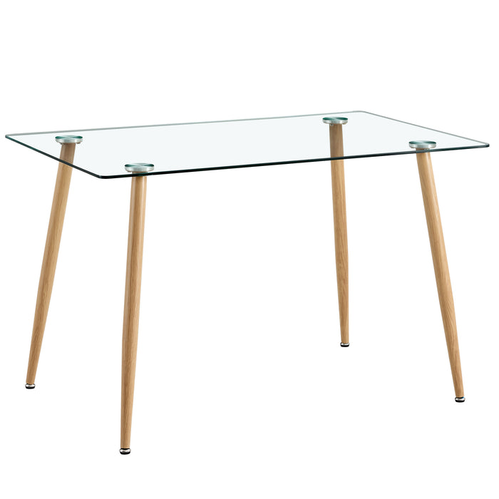 Modern Minimalist Rectangular Glass Dining Table