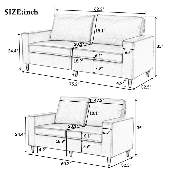 Modern Style Sofa and Loveseat Sets