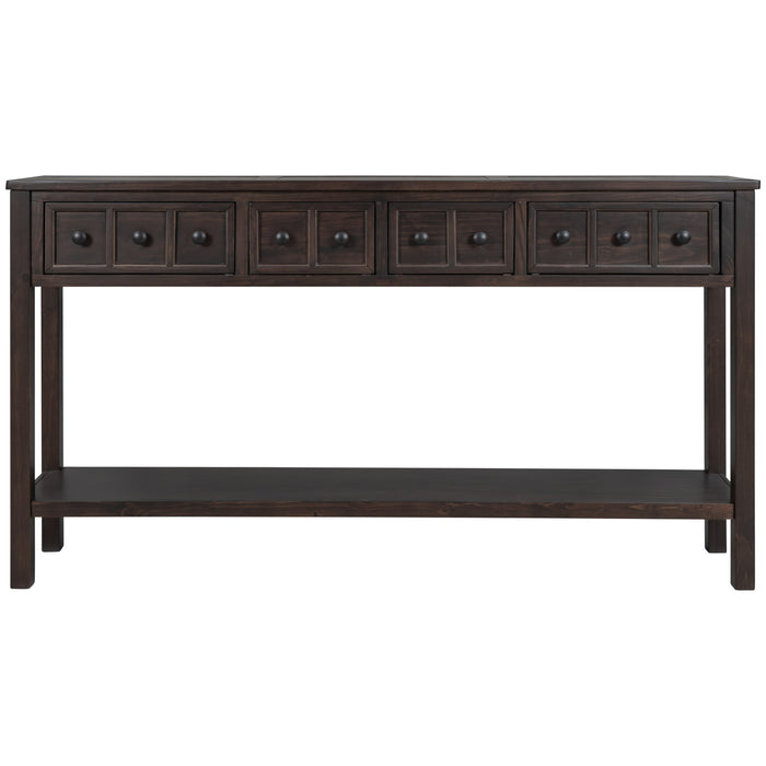 Rustic Entryway Console Table - Espresso