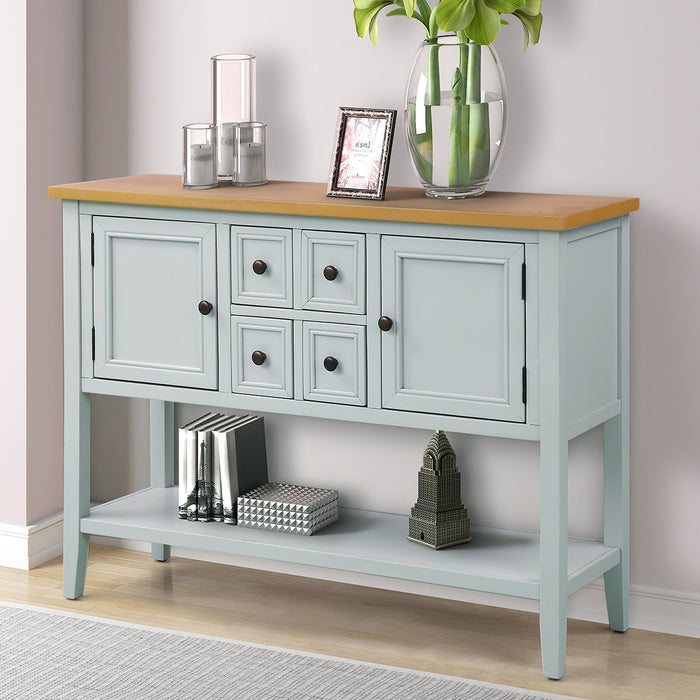 Console Table with Bottom Shelf - Lime White