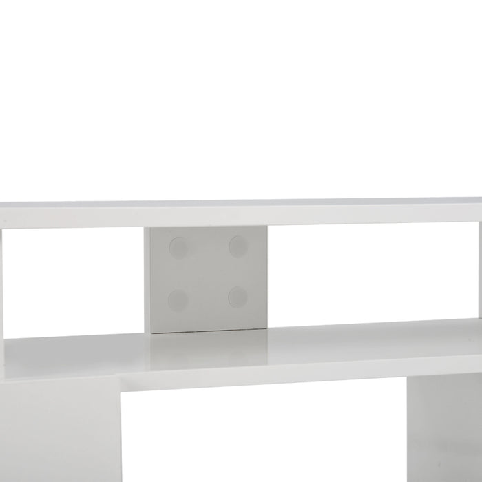 Modern TV Stand for TVs up to 65inches with LED lights, 16 Colors - White