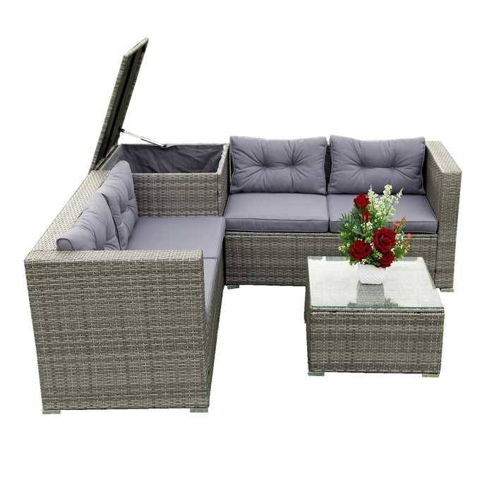 4 Piece Patio Sectional - Grey