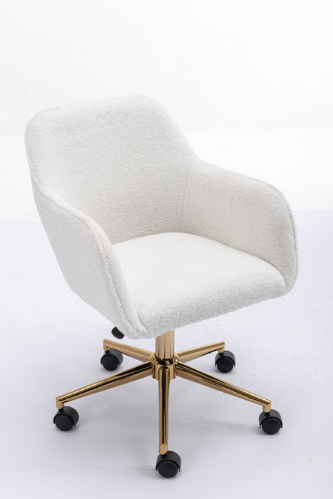 Modern Teddy Fabric Home Office Chair - White