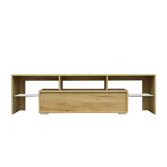 Simple Design TV Stand (Oak,Black)