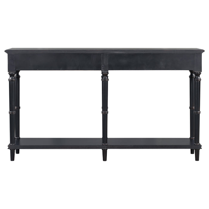 Country Console Table for Hallway - Antique Black