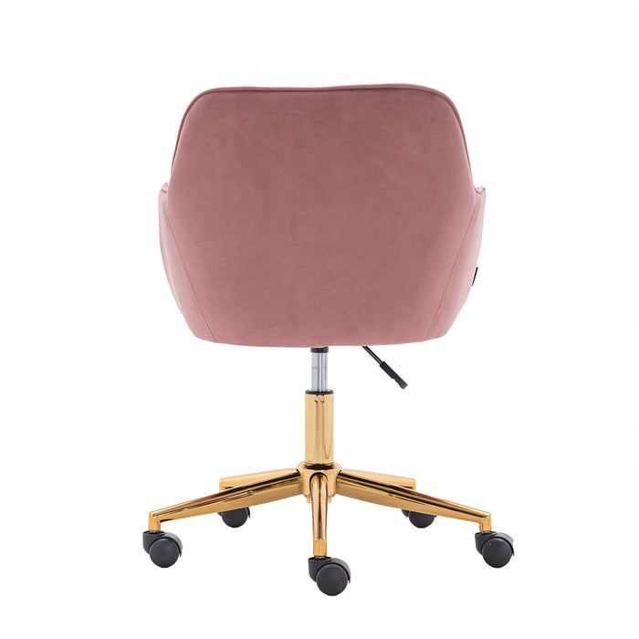 Modern Velvet Home Office Chair - Pink