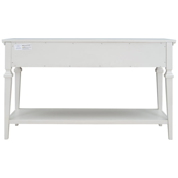 Classic Retro Style Console Table - Antique White