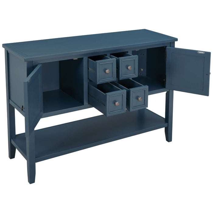 Console Table with Bottom Shelf - Light Navy