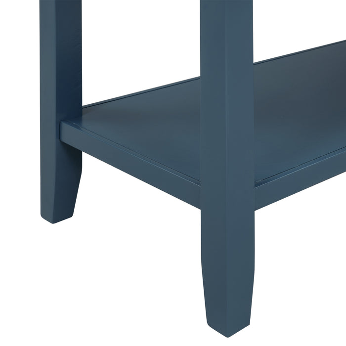 Console Table with Bottom Shelf - Light Navy