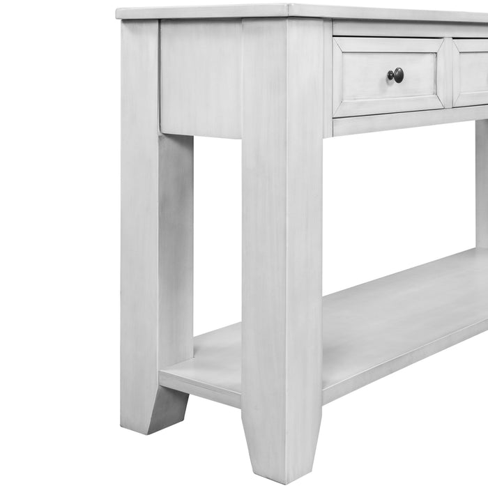 Modern Console Table For Living Room - Retro White