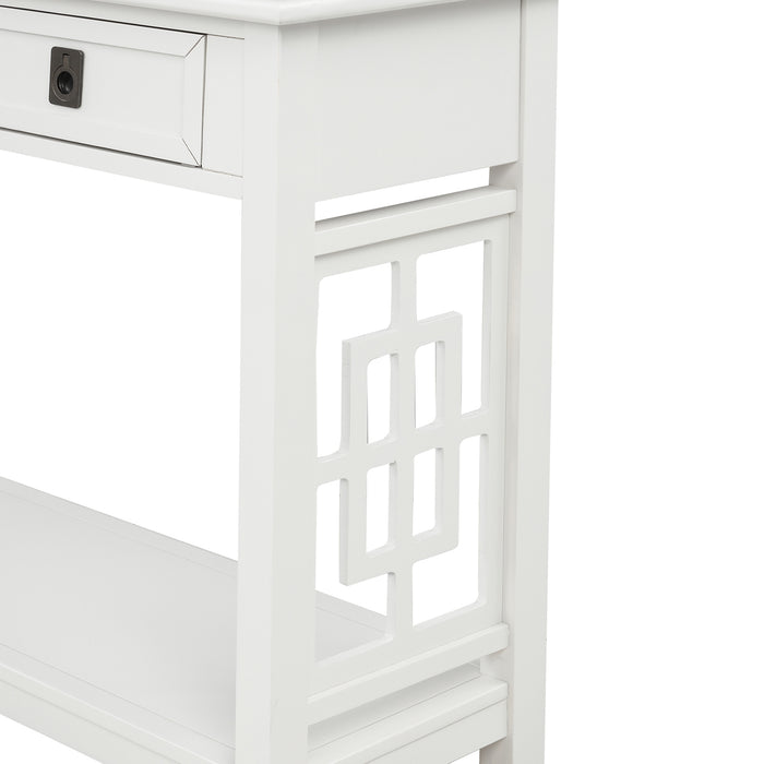 Entryway Accent Sofa Table - White