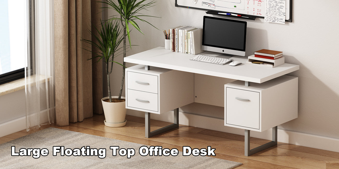 White Study Writing Home Office Desk