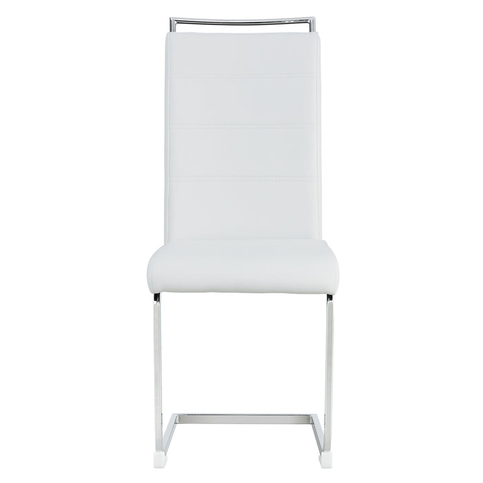 Modern Dining Chairs (Set of 2) ( White+PU)