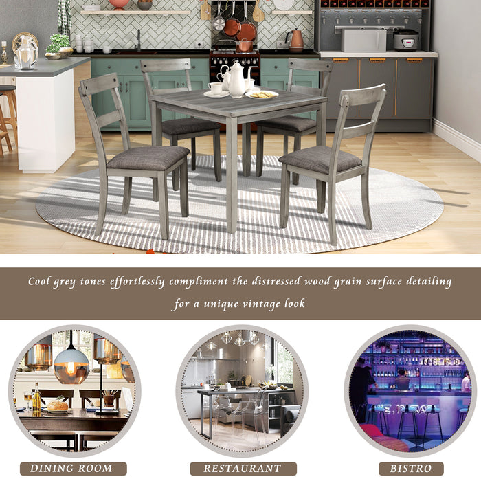 5 Piece Dining Table Set - Grey