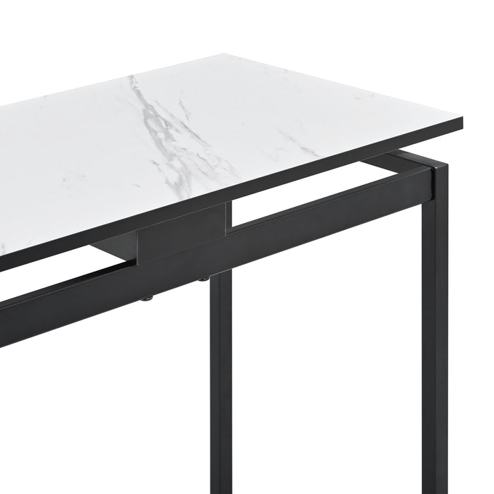 Modern Console Entryway Table for Entryway, Hallway, Living Room - White + Black