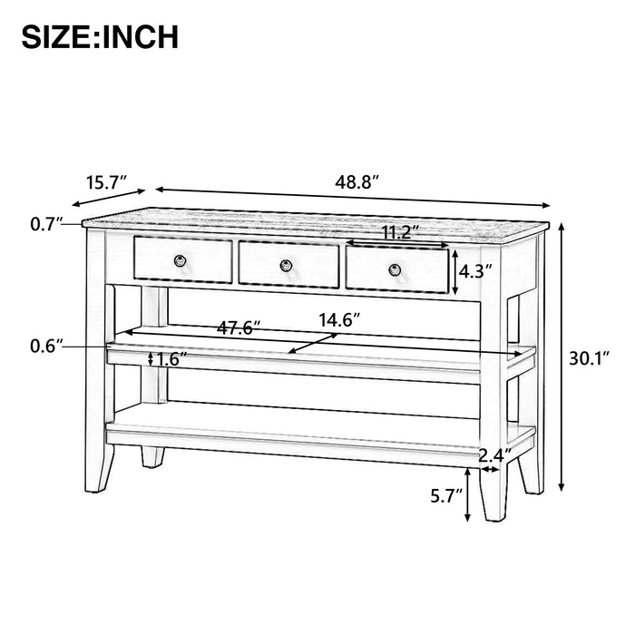 Modern Console Table for Living Room - White