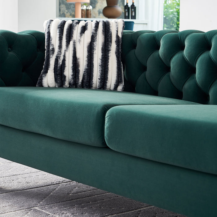 Modern Tufted Back velvet sofa - Green