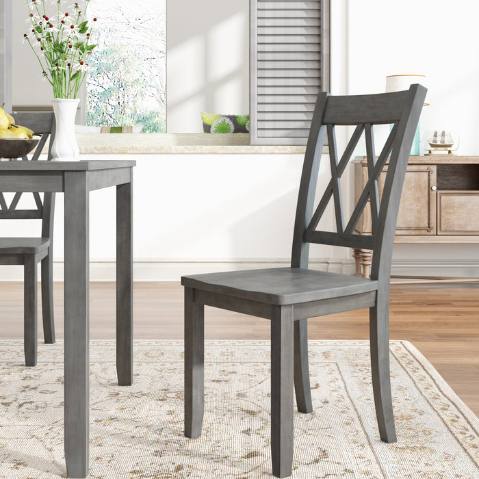 6-piece Farmhouse Rustic Dining Table set - Antique Gray wash