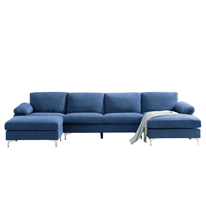 Convertible Sectional Sofa - Navy Blue