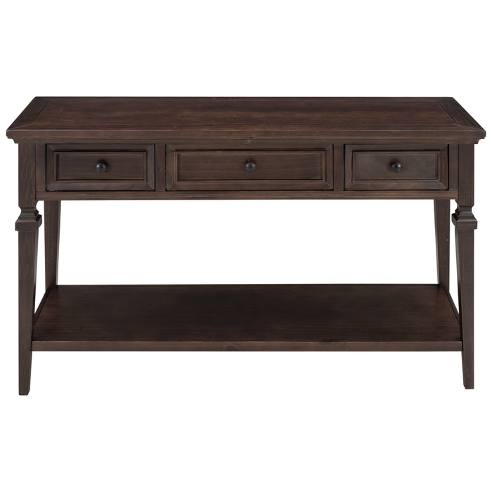 Classic Retro Style Console Table - Espresso