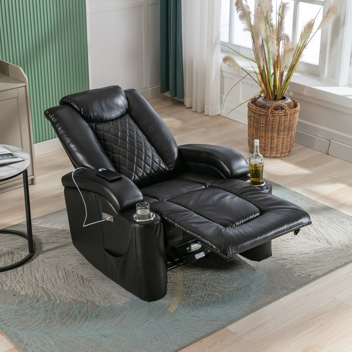 Power Motion Recliner with USB Charge Port and Cup Holder