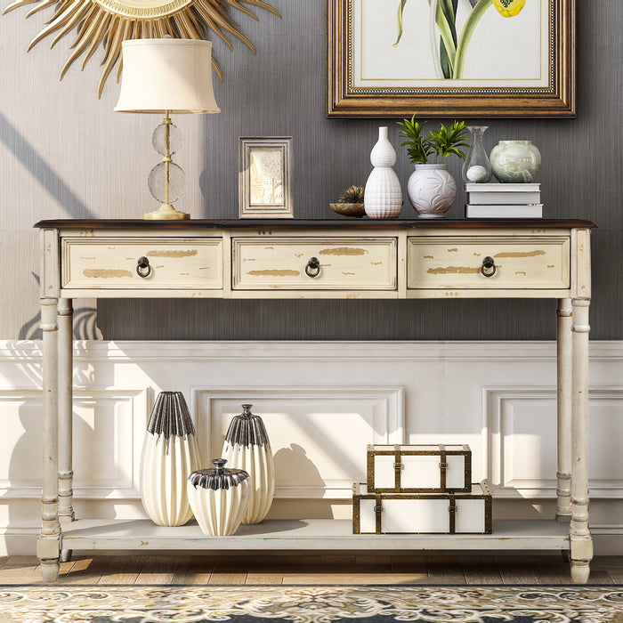 Console Table with Drawers - (Beige)