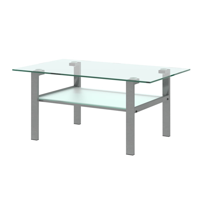 Transparent glass grey coffee table