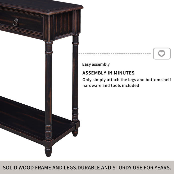 Console Table  with Drawers - Espresso