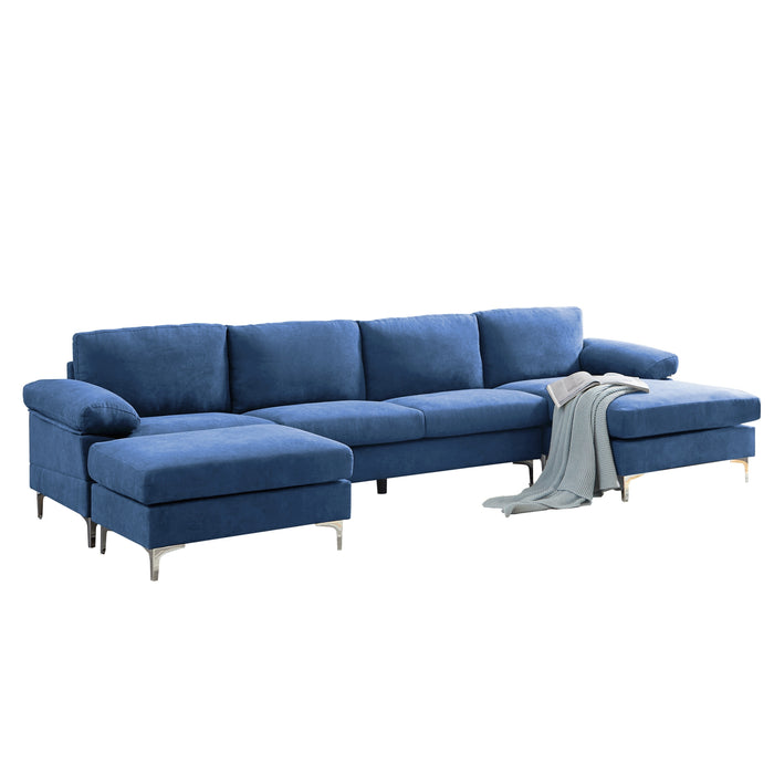 Convertible Sectional Sofa - Navy Blue